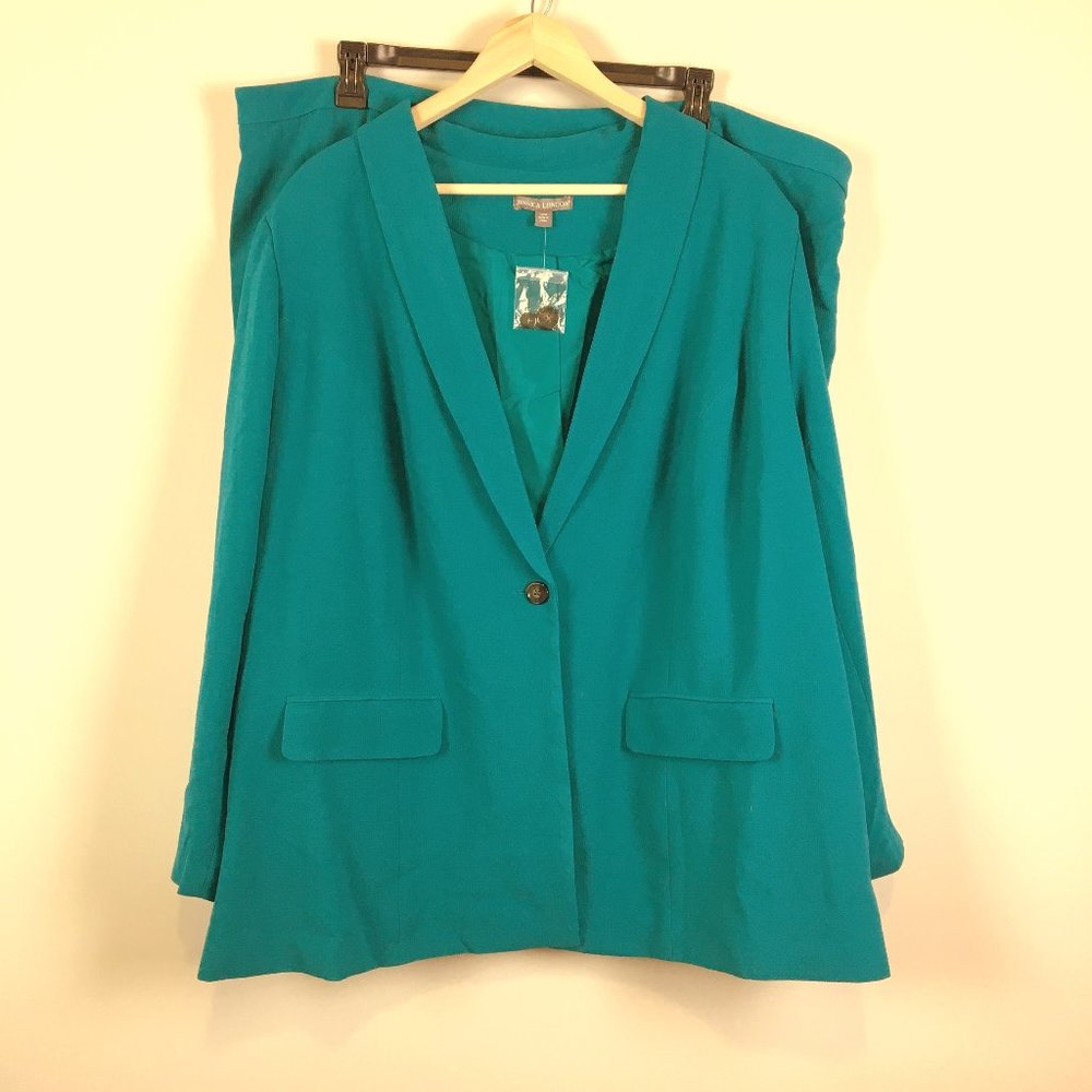 Jessica London Single Breasted Shawl Skirt Suit 28 - Picture 2 of 12